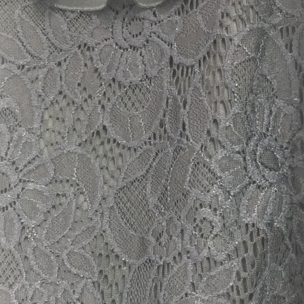 Black Lace Top with Ruffles - Picture 4 of 6